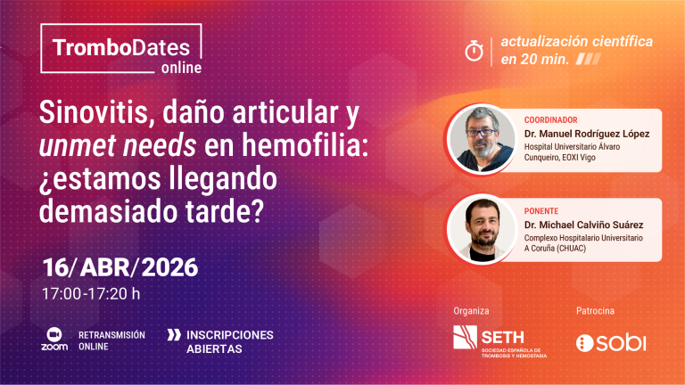 Sinovitis, daño articular y unmet needs en hemofilia: ¿llegamos demasiado tarde?