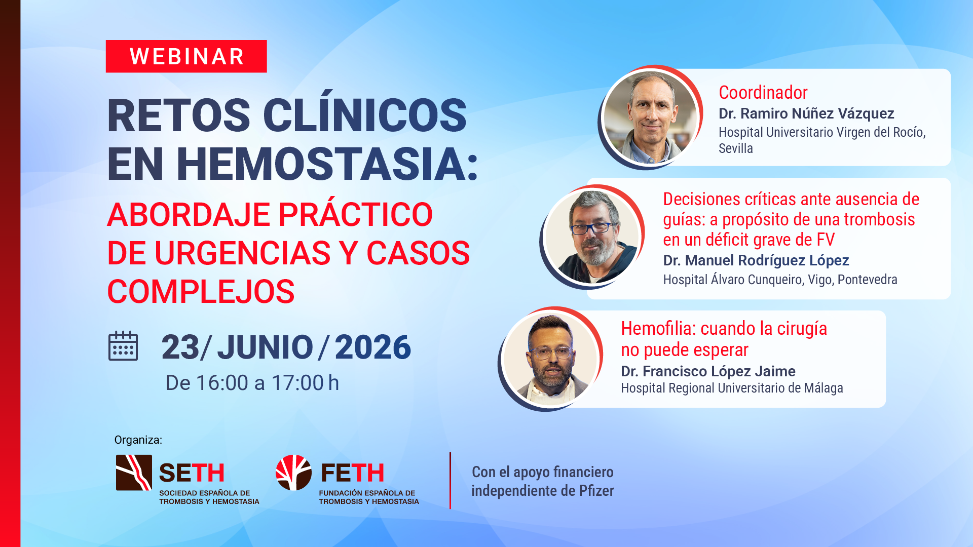 Retos clínicos en hemostasia: abordaje práctico de urgencias y casos complejos