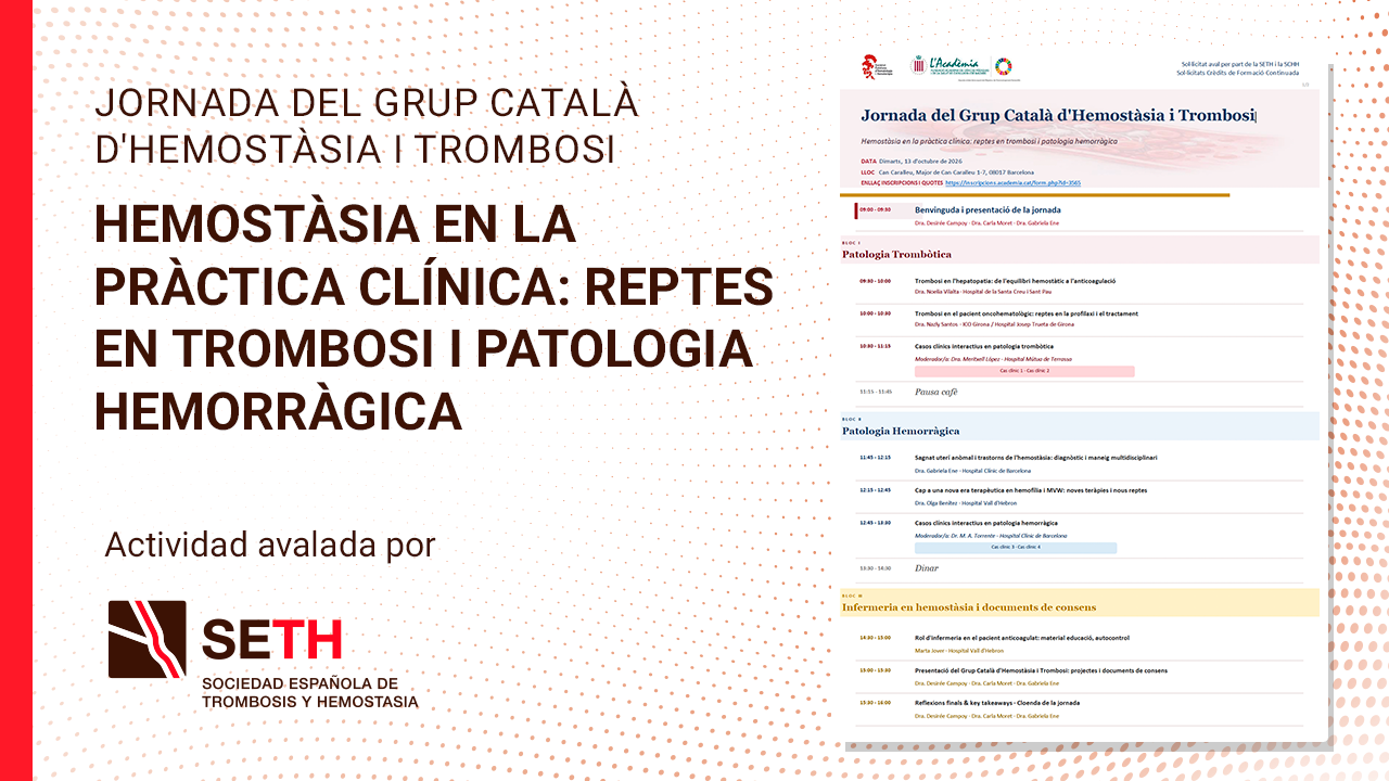 Jornada del Grup Català d’Hemostàsia i Trombosi