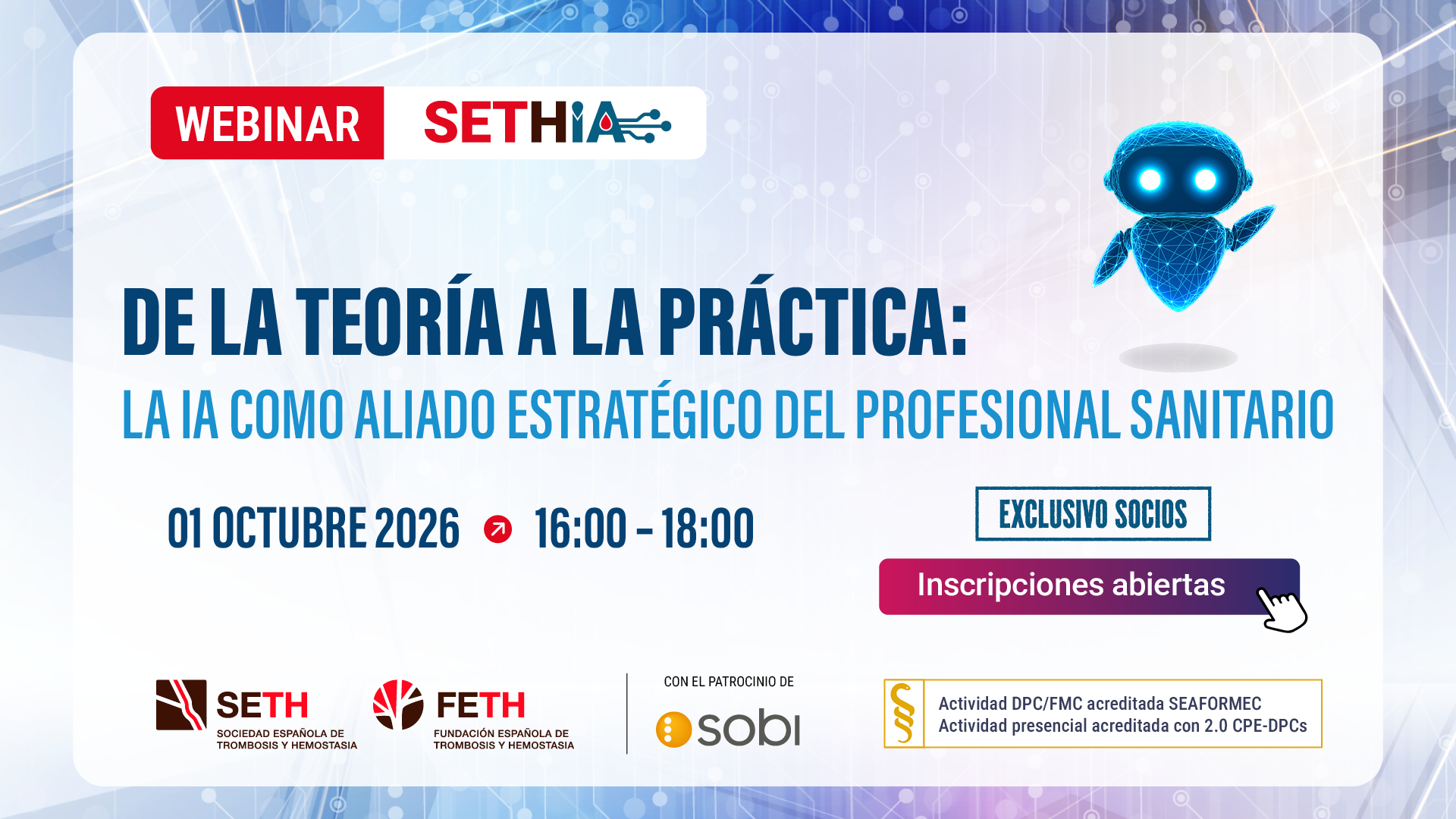 Webinar SETH-IA • De la teoría a la práctica: la IA como aliado estratégico del profesional sanitario